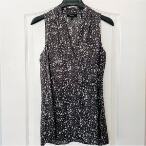 Theory Hylin Viola Floral V-Neck Sleeveless Silk Blouse - Size XS/P